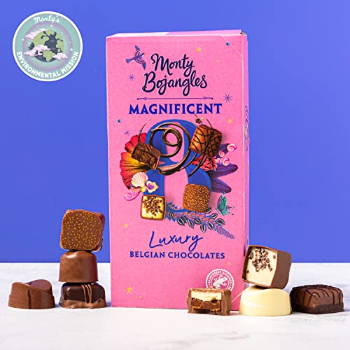 Monty Bojangles Magnificent 8 Luxury Belgian Chocolate Selection Box | Gift Box - Assortment of 8 Milk, White & Dark Belgian Chocolates, 115g