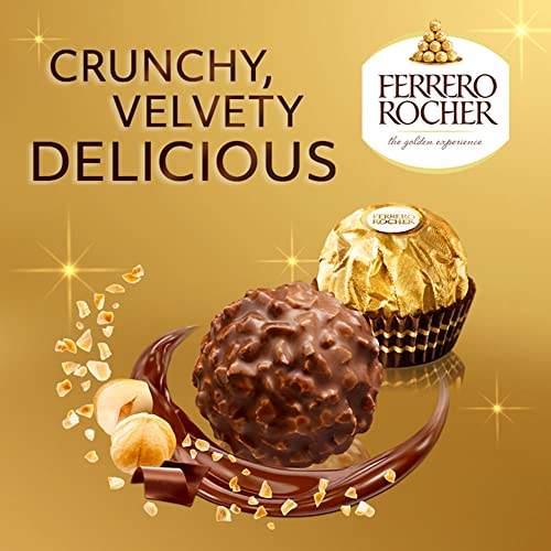 Ferrero Rocher Pralines, Chocolate Gift, Gifts for Women and Men, Chocolate Box, Whole Hazelnut Covered in Milk Chocolate and Nuts, Box of 16 (200g)