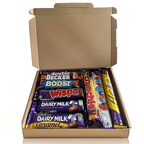 Cadbury Happy Birthday Chocolate Gift Sweet Box - 8 Full Size Bars | Dairy Milk, Crunchie, Curlywurly | Letterbox Chocolate Hamper | Birthday Present