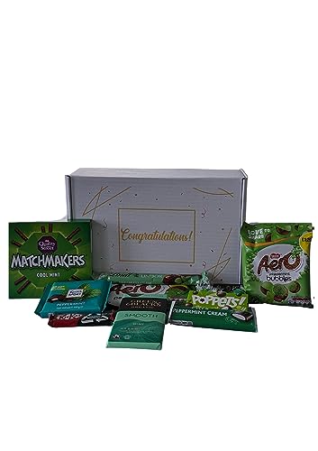 Mint Chocolate Hamper, 4 Different box designs including - Happy Birthday - Congratulations - Thank you - Chocoholic Box - Great gift for a chocolate lover (Congratulations)