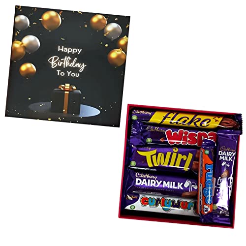 Happy Birthday Chocolate Gift Box Great Birthday Present for Dairy Milk Wispa Flake Chocolate Lovers