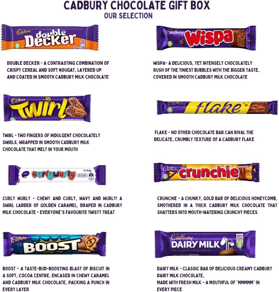 Cadbury Dairy Milk Chocolate Gift Box | Luxury Cadbury Chocolate Selection | Perfect Chocolate Gift for Special Occasions | 8 Full Chocolate Bars