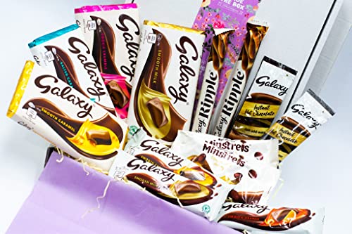 Galaxy Chocolate Selection Gift Box Chocolate Hamper, Great Birthday or Thinking on You Gift for Men or Women (Lilac)
