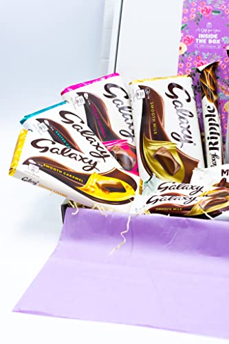 Galaxy Chocolate Selection Gift Box Chocolate Hamper, Great Birthday or Thinking on You Gift for Men or Women (Lilac)