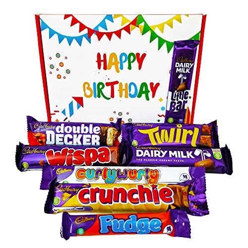 Happy Birthday Chocolate Box | Perfect Birthday Chocolate Gift For Any Cadbury Lovers | 8 Full Sized Bars | Great Letterbox Gift Hamper | Sweets Gift Box For Kids/Him/Her | Box Of Chocolates Gift |
