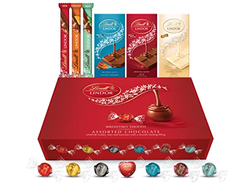 Lindt Lindor Official Luxury Chocolate Hamper - Chocolate Truffles with a Smooth Melting Filling - Chocolates Bars and Tablets - Assorted Flavours