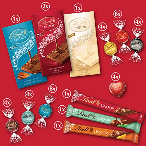 Lindt Lindor Official Luxury Chocolate Hamper - Chocolate Truffles with a Smooth Melting Filling - Chocolates Bars and Tablets - Assorted Flavours