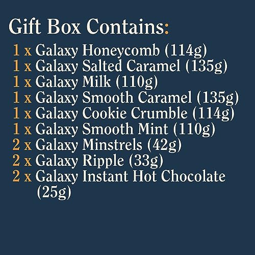 Galaxy Chocolate Gift Set Hamper from The Bundle Hut: Includes Galaxy Cookie Crumble, Galaxy Salted Caramel, 2 x Galaxy Minstrels, 2 x Ripple & more, 1140g (Orange Box)