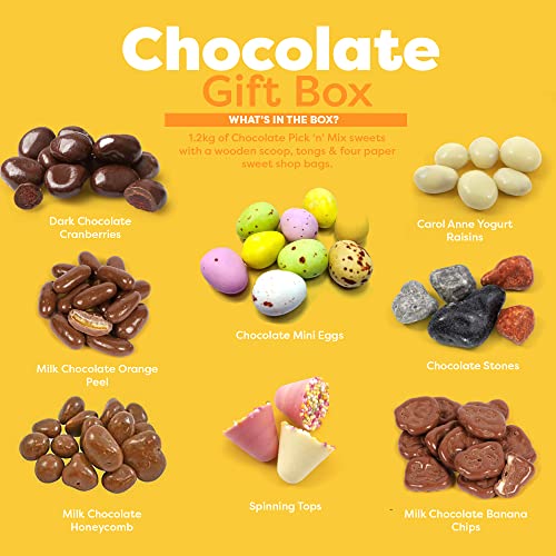 Large Luxury Chocolate Gift Box 1.2KG - Retro Chocolate Box Gift Hamper - Chocolate Selection - Birthday Fathers Day, Chocolate Gifts for Her Him - Heavenly Sweets