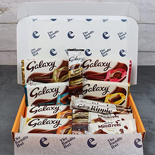 Galaxy Chocolate Gift Set Hamper from The Bundle Hut: Includes Galaxy Cookie Crumble, Galaxy Salted Caramel, 2 x Galaxy Minstrels, 2 x Ripple & more, 1140g (Orange Box)