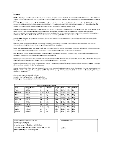 Chocolate Lovers Selection Box Cadburys Happy Birthday Chocolate Gift For All