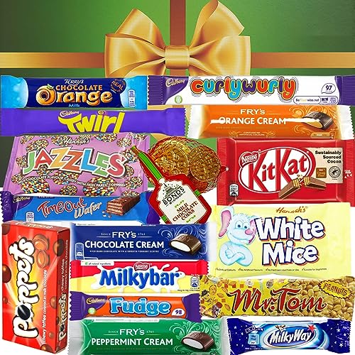 Choc-A-Box Chocolate Gift Box Hamper: Retro Chocolate Gifts For Men, Women & Kids. Selection Of Mouthwatering Chocolate Bars