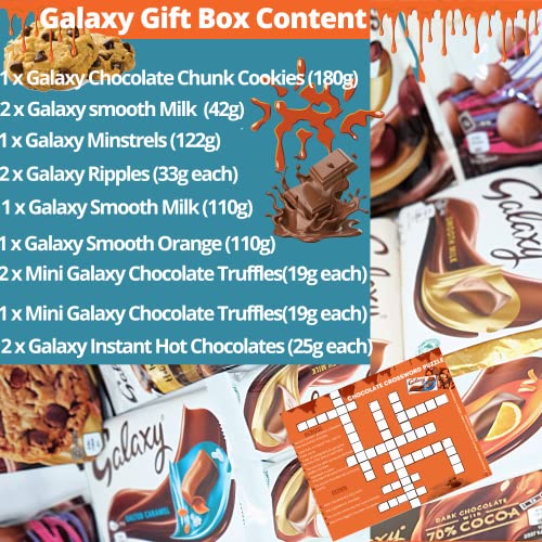 Galaxy Chocolate Gift Set Hamper-Galaxy Chocolate Bars,Galaxy Chocolate Cookie Crumble,Galaxy Salted Caramel,Galaxy Chocolate bar, Galaxy Counters Hot Chocolate