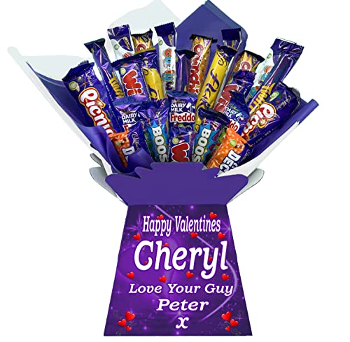 Personalised Chocolate Bouquet Hamper Gift (Birthday, Fathers Day, Teacher, Exams, Graduation, Congratulations, Thankyou) (BOUQUET-CADBURY MIX)