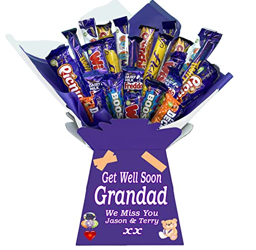 Personalised Chocolate Bouquet Hamper Gift (Birthday, Fathers Day, Teacher, Exams, Graduation, Congratulations, Thankyou) (BOUQUET-CADBURY MIX)