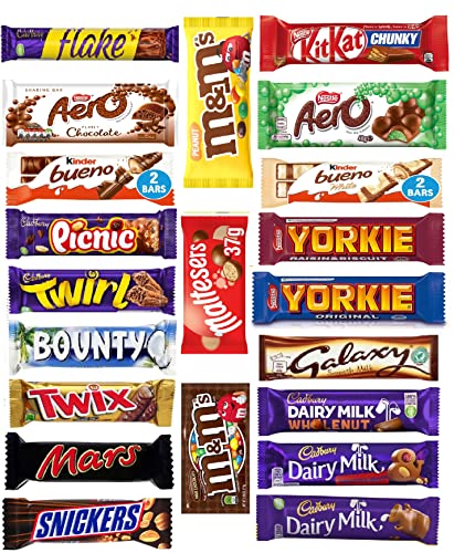 Gift Hamper for Chocolate lovers,Great selection of chocolate bars 21pcs, gift for Birthday, Anniversary,Mothers day, Fathers day, Christmas, Easter or any ocassion