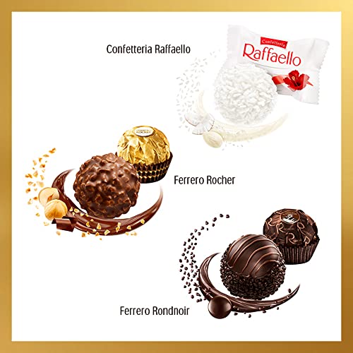 Ferrero Collection Pralines, Chocolate Gift, Gifts for Women and Men, Wedding Gifts, Chocolate Hamper Assorted Rocher, Coconut Raffaello and Dark Chocolate Rondnoir, Box of 32 (359g)