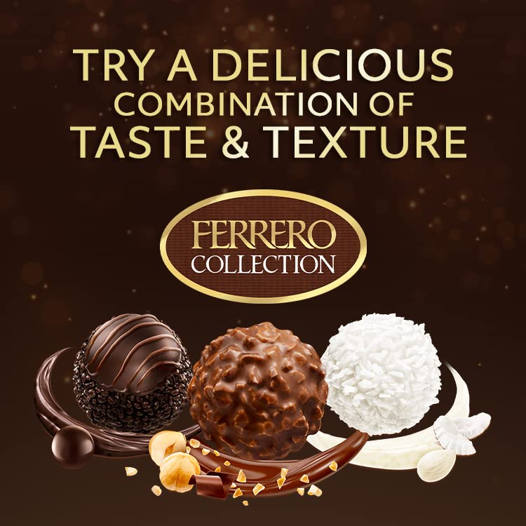 Ferrero Collection Pralines, Chocolate Gift, Gifts for Women and Men, Wedding Gifts, Chocolate Hamper Assorted Rocher, Coconut Raffaello and Dark Chocolate Rondnoir, Box of 32 (359g)