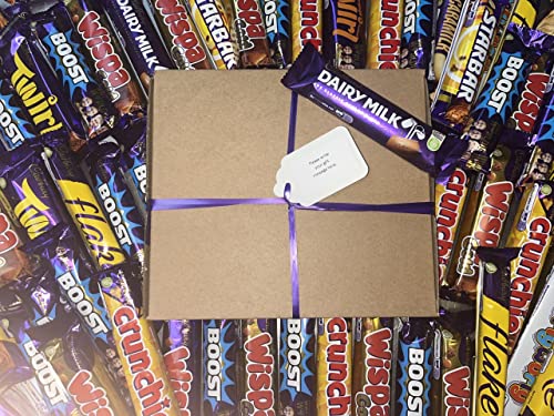 Cadburys Christmas gift Sweet Box Birthday Chocolate Lover Gift Box Hamper - 8 Full Size Bars Dairy Milk Crunchie Boost Chocolates Thank You Movie Night Present Suitable For Vegetarian