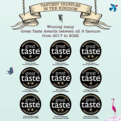 Monty Bojangles Chocolate Truffle Trunk Gift Hamper | Chocolate Cocoa Dusted Truffle Assortment Gift Box | with 9 Gift Boxes & Flavour Varieties | Green, 900g (9 x 100g Gift Pack)