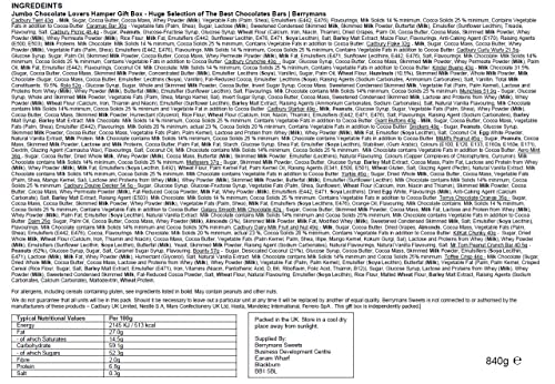 Chocolate Hamper Gift Box - A Huge Chocolate Gift Box Of The Best Chocolate Bars | Jumbo | Chocolate Gifts By Berrymans Chocolate Hampers For Men & Women