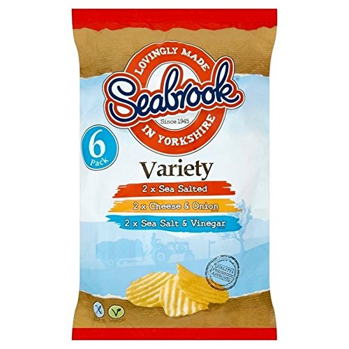 Seabrook Crinkle Cut Variety Crisps 25g x 6 per Pack - Pack of 2