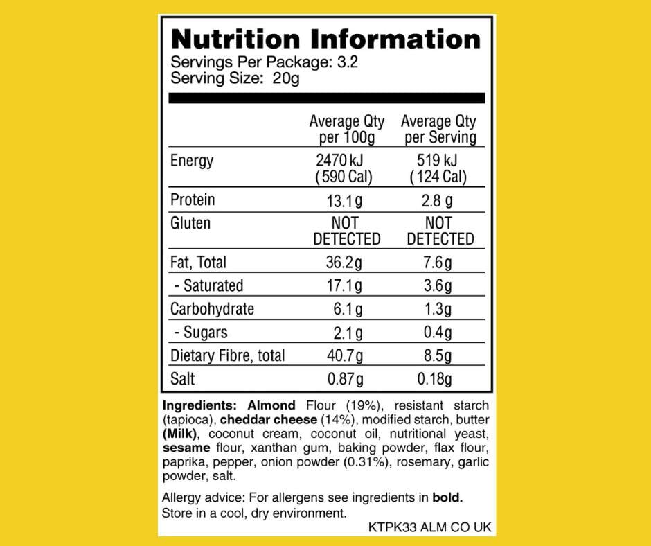 Keto Crackers (Sea Salt, Rosemary & Garlic, Cheddar & Onion ) Variety Pack, Low carb Crackers, Keto Snacks, Low carb Snack, high Fibre & Gluten Free (3 x 64g Packs). Keto Snacks no Carbs no Sugar