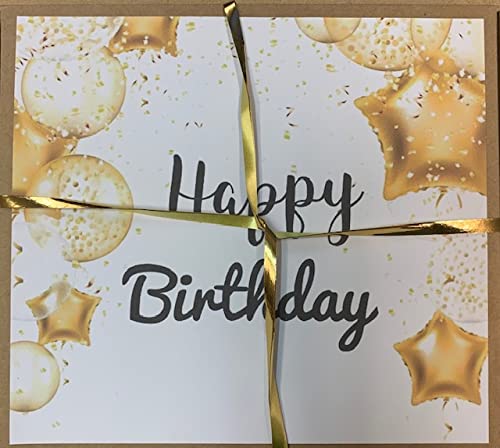 Cadburys Happy Birthday Chocolate Gift Sweet Box Hamper - 8 Full Size No Multi Pkt Dairy Milk Crunchie Curly wurly letterbox chocolate Birthday Present 13th 16th 18th 21st 30th 40th 50th 60th