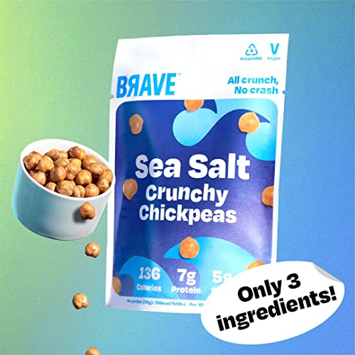BRAVE Crunchy Chickpeas: Variety - Delicious Healthy Snacks - Vegan - High in Plant Protein & Fibre - Low Calorie - Plant-Based - 12 Packs (35g Each)