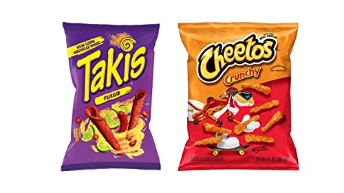 American Snacks Variety Pack - Takis Fuego 9.8oz (280g) & Crunchy Original Cheese Cheetos 8oz (226.8g)