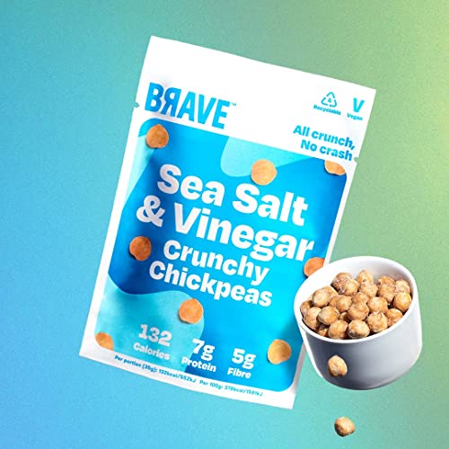BRAVE Crunchy Chickpeas: Variety - Delicious Healthy Snacks - Vegan - High in Plant Protein & Fibre - Low Calorie - Plant-Based - 12 Packs (35g Each)