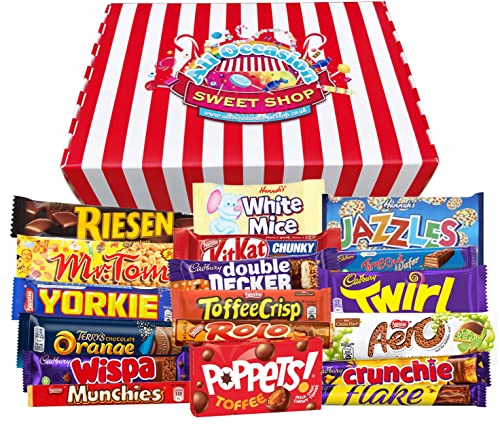 Chocolate Gift Box Hamper: Luxury Chocolate Gift Box Selection: 18 Full Size Cadbury & Nestle Chocolate Bars For Men & Women