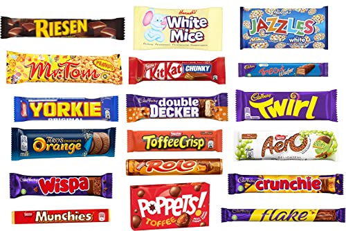 Chocolate Gift Box Hamper: Luxury Chocolate Gift Box Selection: 18 Full Size Cadbury & Nestle Chocolate Bars For Men & Women