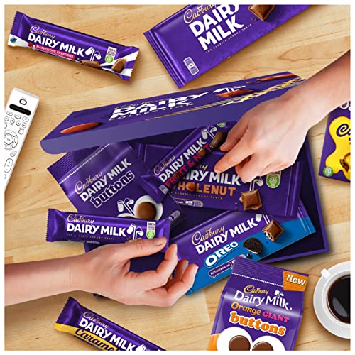 Cadbury Dairy Milk Big Night In Chocolate Hamper, Gift Box of 10 Assorted Chocolate Bars and Bags, 1.04 Kg Bulk Box, Selection Box