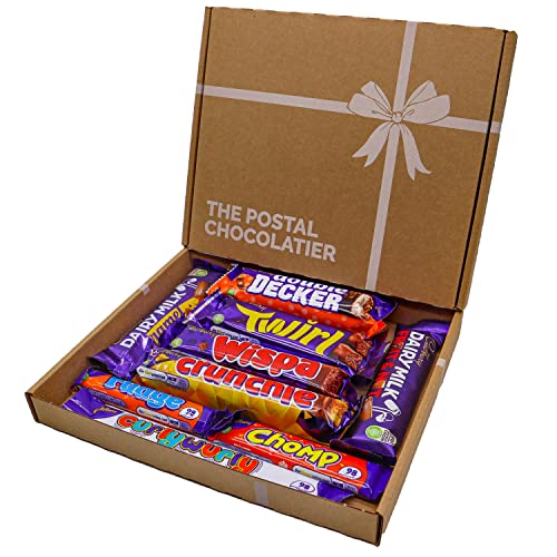 Cadbury Dairy Milk Chocolate Gift Box Hamper, Full Sized Bars, Letterbox Friendly, Perfect for Presents, Surprises Birthdays and Treats, Twirl, Double Decker, Crunchie (Medium Gift Box)