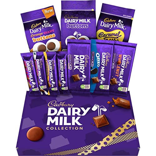 Cadbury Dairy Milk Big Night In Chocolate Hamper, Gift Box of 10 Assorted Chocolate Bars and Bags, 1.04 Kg Bulk Box, Selection Box