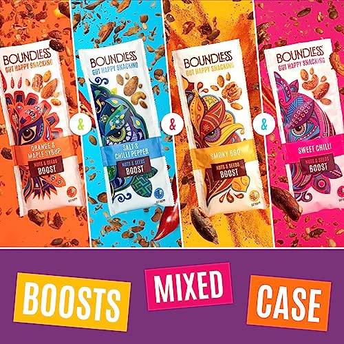 Boundless Activated Nuts and Seeds - Gut Health Mixed Nuts & Seed Mix - Taster Pack - Pecan Nuts, Almonds, Cashew Nuts, Walnuts, Sunflower Seeds, Pumpkin Seeds - Vegan Gluten Free Snacks, 8 x 25g