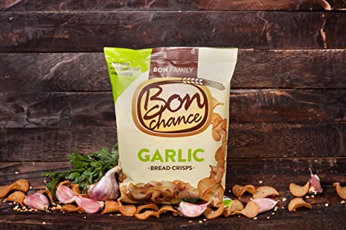 Bon Chance With garlic seasoning mix Bread Crisps - Snack for Sharing with Friends - (Box of 8 x 60g)