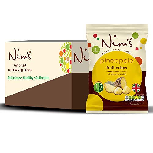 Nim's Air Dried Pineapple Crisps Box Set 20g Vegan Vegetarian Healthy Snack (Pack of 12)