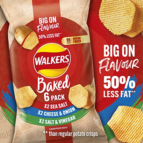 Walkers Oven Baked Variety Pack Crisps 6 x 22g