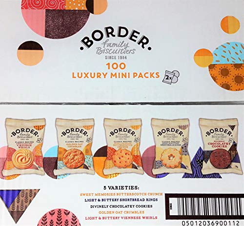 Border Biscuits 100 Luxury Mini Packs with 5 Varieties