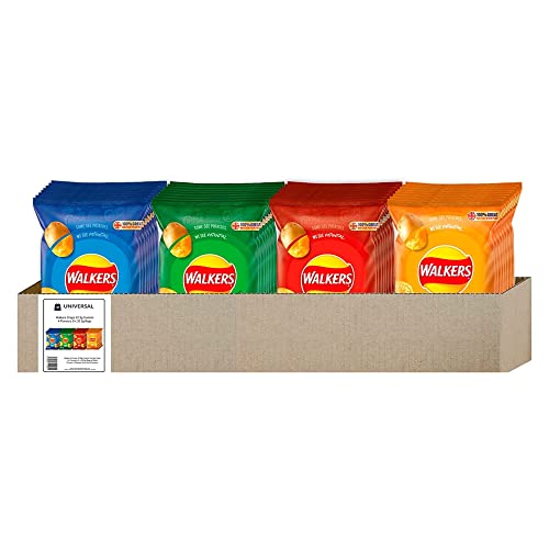 Walkers Crisps 32.5g Custom Variety Case / 4 Flavours, 8 x 32.5g Bags of Each Flavour/Choose Your Own Flavours | Mixed Box of Flavoured British Potato Chips