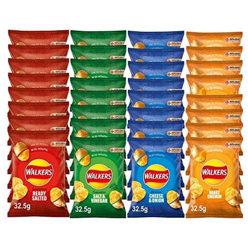 Walkers Crisps 32.5g Custom Variety Case / 4 Flavours, 8 x 32.5g Bags of Each Flavour/Choose Your Own Flavours | Mixed Box of Flavoured British Potato Chips