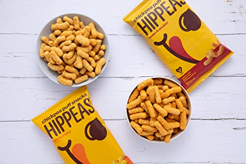 Hippeas Variety Pack Chickpea Puff Vegan Crisps | 12 x 22g Sharing Bags | Plant-Based, Source of Protein & Fibre | Free from Gluten & Artificial Flavours | Light & Crunchy - 91 calories per serving