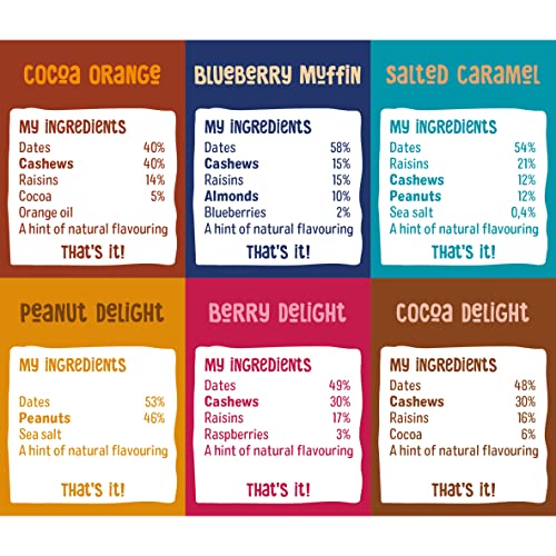 Nakd Fruit & Nut Bar Variety Pack - Vegan - Healthy Snack - Gluten Free - 35g x 18 bars