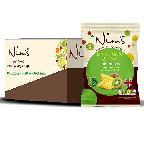 Nim's Air Dried Crisps Box Set 20g 12x Packs Vegan Vegetarian Healthy Snack (Pineapple & Kiwi)