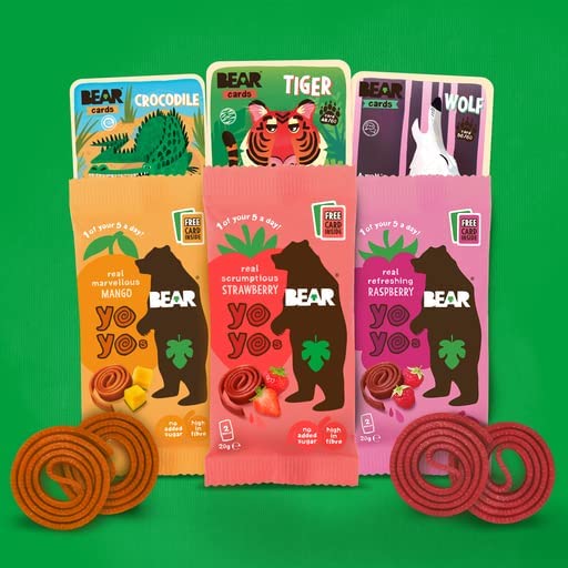 BEAR Variety Pack Yoyos - Dried Fruit Rolls - Healthy Kids Snack - Vegan - 20g (18 packs)