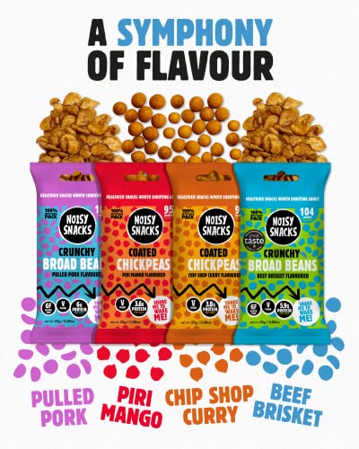 Healthy Snack Gift Box - Chickpea & Broad Beans Gift Hamper by Noisy Snacks - Vegan Snacks - Variety Pack - Low Calorie, High Protein, Gluten-Free, Full of Fibre - Vegan Gifts (25g x 12)