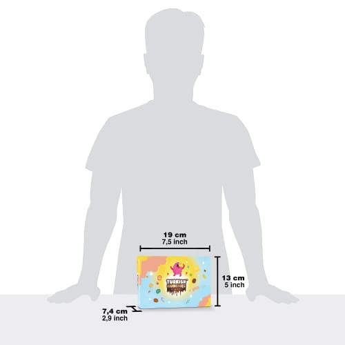 Midi Premium International Snacks Box | Premium and Exotic American Alike Retro Turkish Treats | Mix Variety Pack of Foreign Snacks and Candies | Light Blue Space Themed Box | 12 Full-Size Snacks