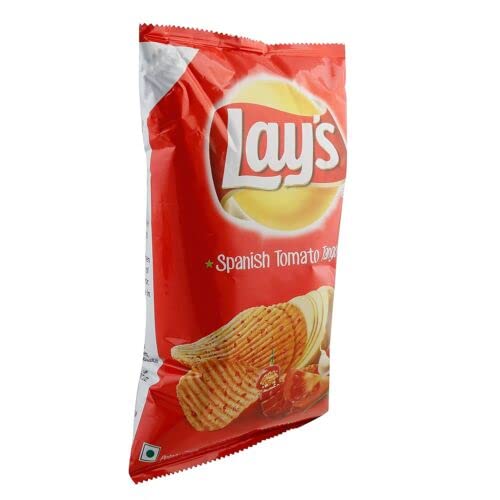 Lays Chips Spanish Tomato Tango | Farm-grown Potatoes | Crispy and Delicious | (Pack of 6)